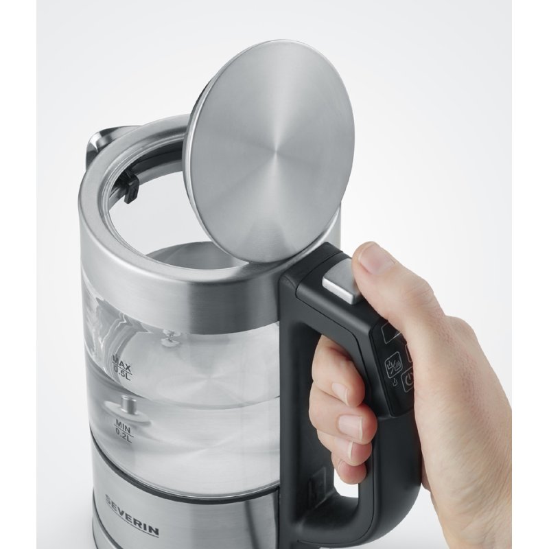 SEVERIN bouilloire WK 3458, 0,5 litre, verre/inox, 1100 watts